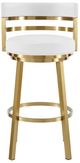 Armen Living Madrid Gold/White Swivel Bar Stool-1
