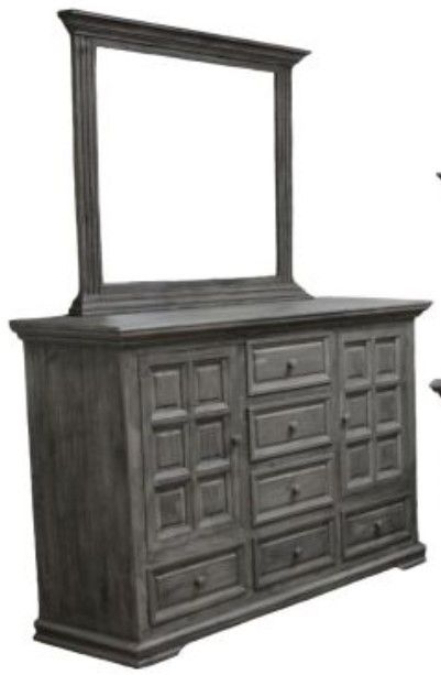 Million Dollar Rustic Coliseo 5-Piece Charcoal Gray Queen Panel Bedroom Set-1