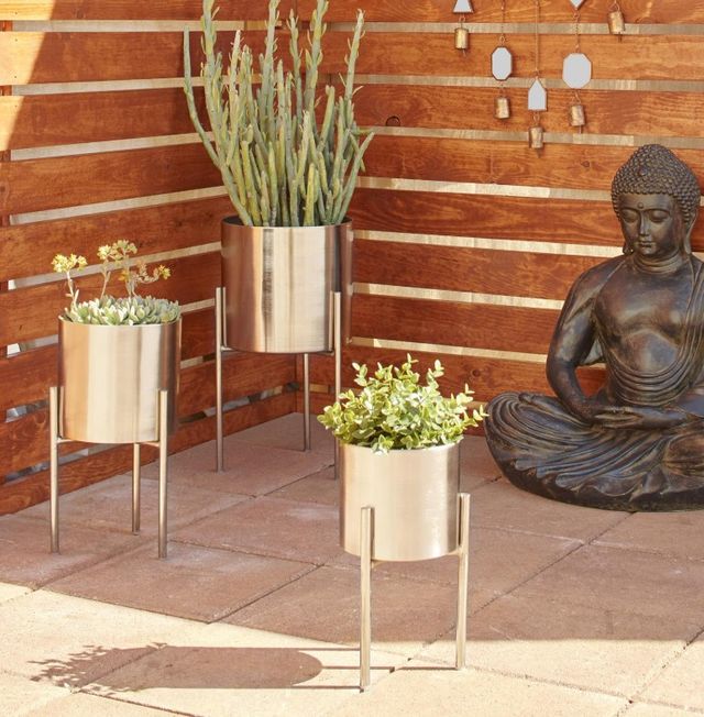 Deco Marche 3-Piece Silver Planter Set-2