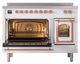 Ilve® Nostalgie II Noblesse 48'' White Pro Style Induction Range with Copper Trim-3