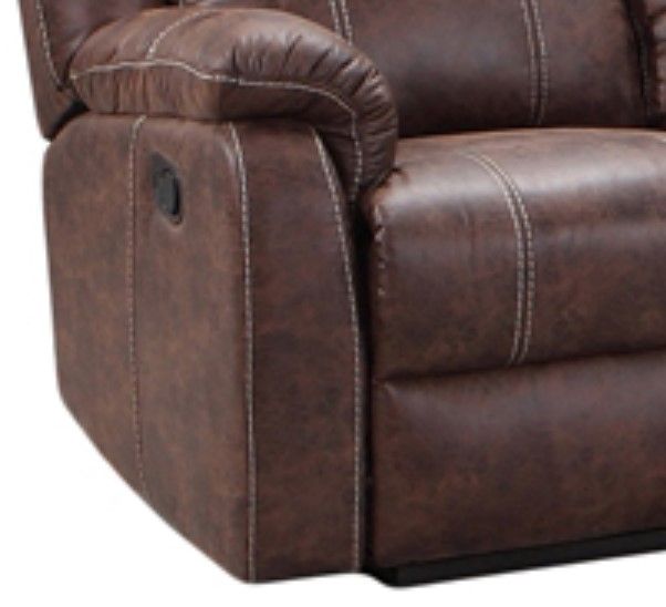 American Wholesale Furniture Gin Rummy Buckskin Double Reclining Sofa-1