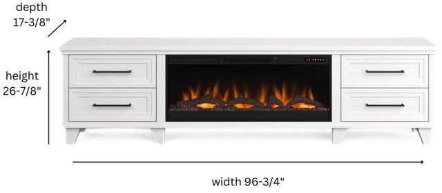 Legends Home Real Cozy Sonoma Jasmine White 98" Fireplace Console-2