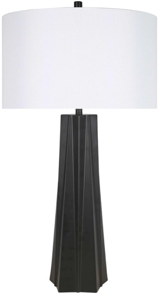 Classy Living 2-Piece Obsidian Glow Matte Black Table Lamp Set-0
