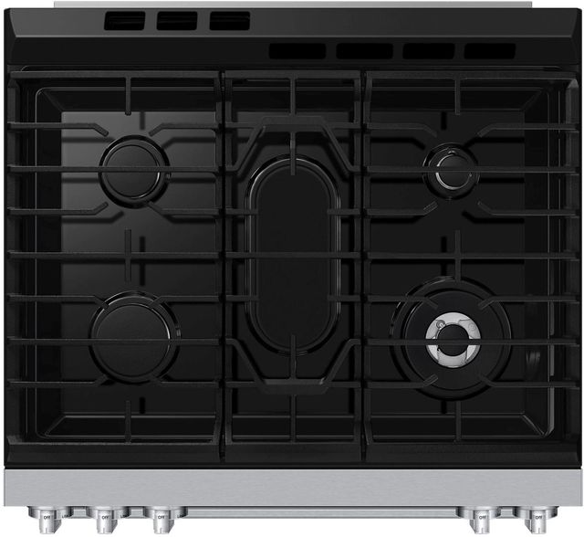 Samsung Bespoke 30" White Glass Smart Slide-In Gas Range with True Convection-2