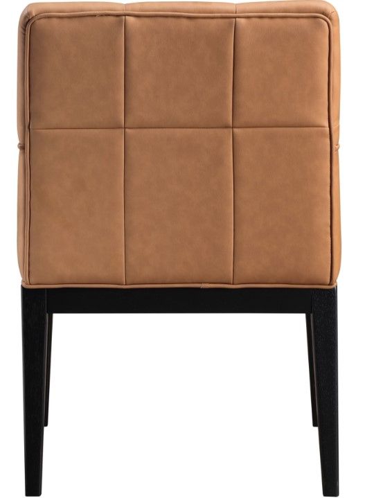 Meridian Furniture Adrian Cognac/Black Leather Upholstered Dining Arm Chair-3