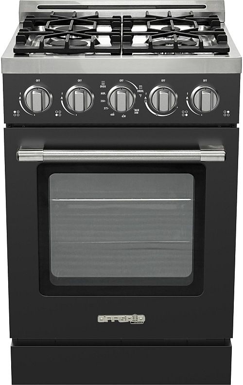 Unique® Appliances Classic Retro 24" Matte Black Slide-In Propane Gas Range-0