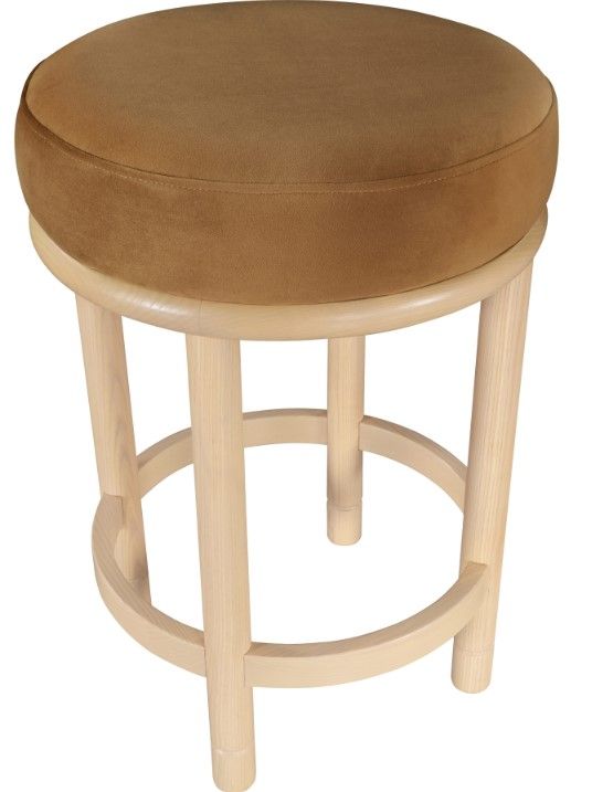 Meridian Furniture Monette Saddle/Natural Velvet Upholstered Counter Stool-3