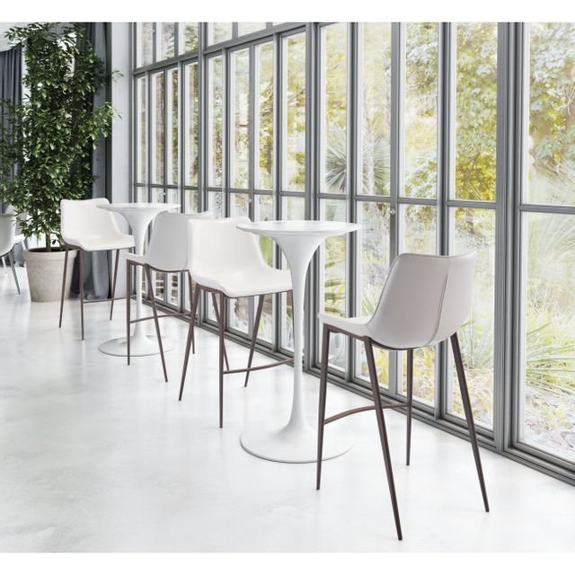 Zuo® Modern Magnus White/Walnut Bar Chair-2