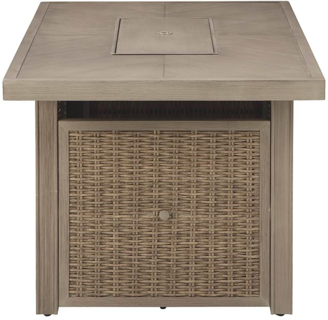 Signature Design by Ashley® Beachcroft Beige Outdoor Rectangular Fire Pit Table-3