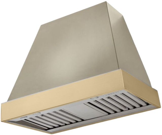 AGA Euclid 36" Fawn Wall Mounted Range Hood  with Brushed Brass Trim-0