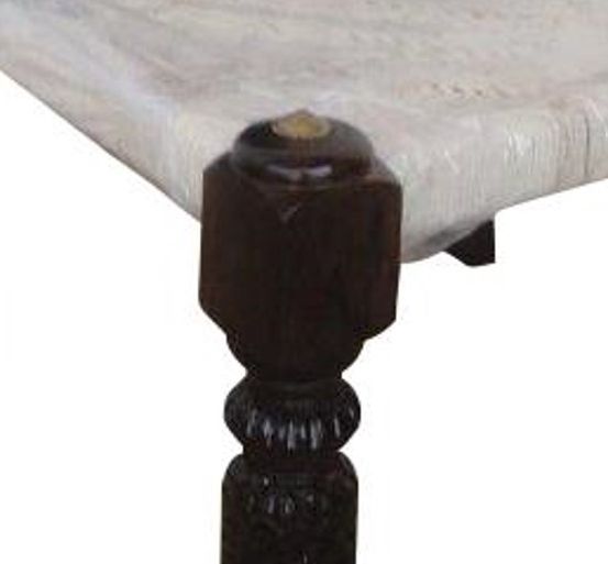 Jaipur Furniture Ghiraly Pidha Dark Walnut/White Upholstered Ceremonial Chair-2