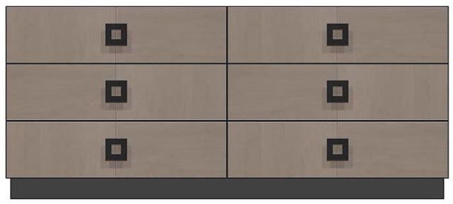 Country View Woodworking Customizable American Modern 72" Square Black 6-Drawer Plinth Base Dresser-0