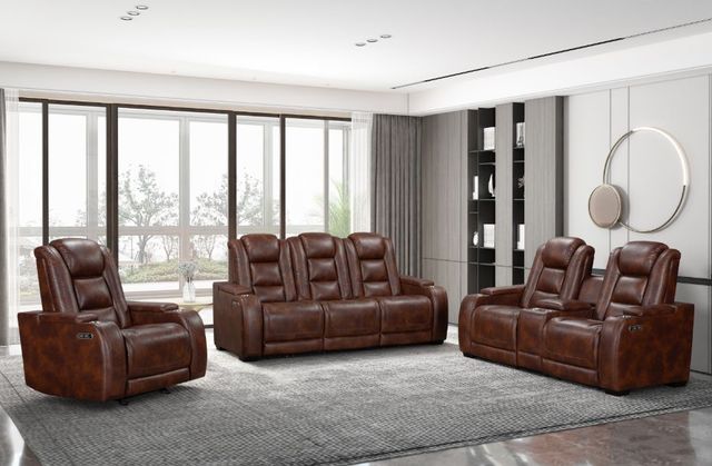 New Classic® Home Furnishings Chester Brown Power Glider Recliner-1