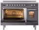 Ilve® Nostalgie II Series 48" Matte Graphite Pro Style Induction Range-1