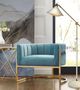 TOV Furniture Magnolia Sea Blue Velvet Chair with Gold Base-3