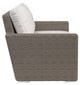 Sunset West Coronado Driftwood Resin Wicker Outdoor Loveseat with Canvas Flax Cushion-2