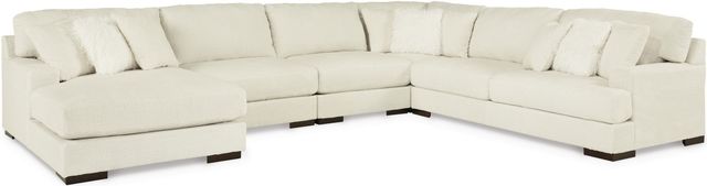 Signature Design by Ashley® Zada 5-Piece Ivory Left-Arm Facing Sofa Sectional and Chaise-0