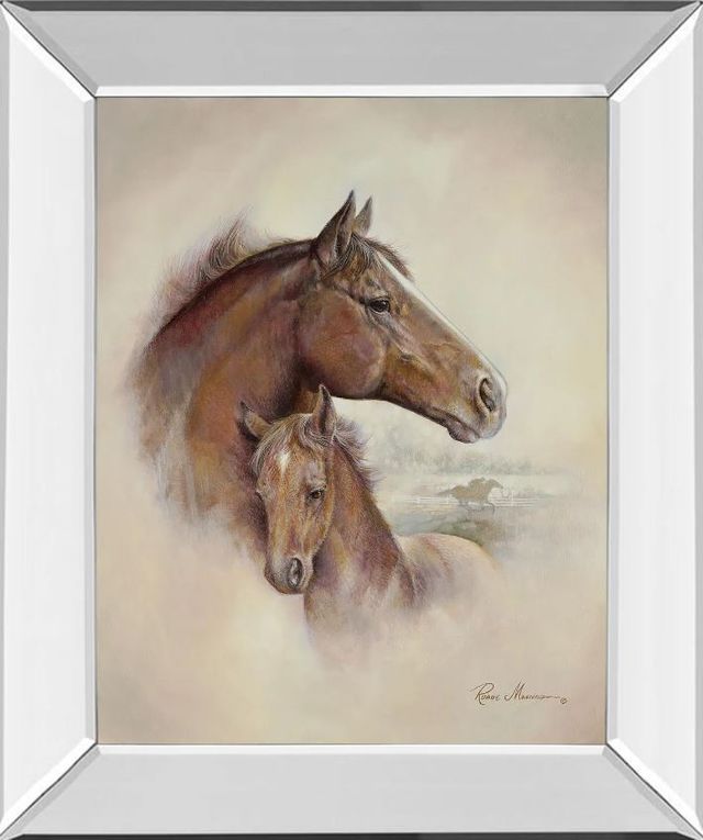 Classy Art Race Horse II by Ruane Manning Mirror Framed Wall Art-0
