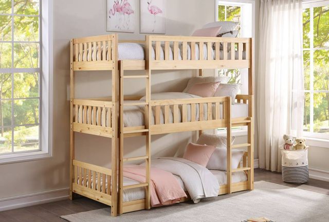 Homelegance® Bartly Natural Twin/Twin Triple Bunk Bed-1