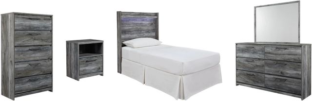 Signature Design by Ashley® Baystorm 5-Piece Gray Twin Panel Headboard Bedroom Set-0