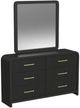Elements International Ridgemont Black Drawer and Mirror Set-0