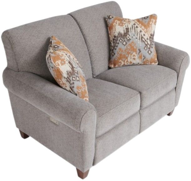 La-Z-Boy® Bennett duo® Pewter Power Reclining Loveseat-0