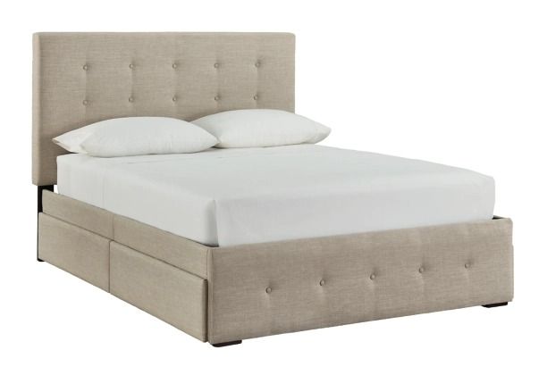 Signature Design by Ashley® Gladdinson Gray Queen Upholstered Storage Bed-0