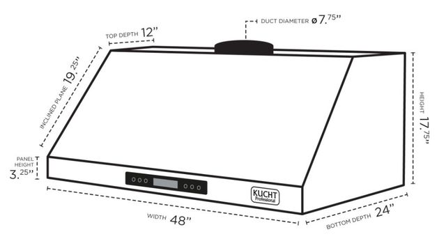 Kucht Professional 48" Stainless Steel Under Cabinet Range Hood-3