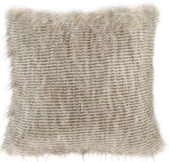 Olliix by Madison Park Edina Ivory Faux Fur Square Pillow-1