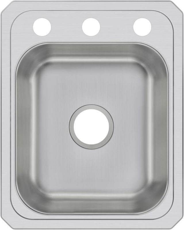 Elkay Celebrity® Brushed Satin 17" x 21-1/4" x 6-7/8" 3-Hole Single Bowl Drop-In Sink-1