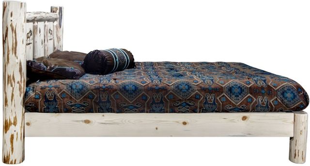 Montana Woodworks® Montana Collection Ready to Finish Full Platform Bed with Laser Engraved Moose Design-2