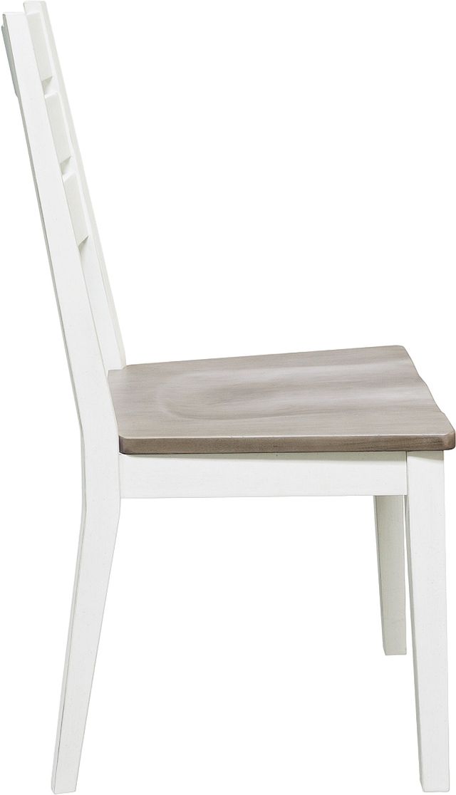 Benchcraft® Nollicott Whitewash/Light Gray Dining Side Chair-3