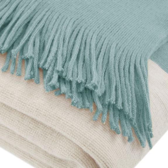 Olliix by INK+IVY Stockholm Aqua 50" x 60" Color Block Faux Cashmere Throw-1