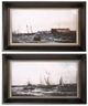 A & B Home 2-Piece Black/White New York Harbor Design Tray Set-0