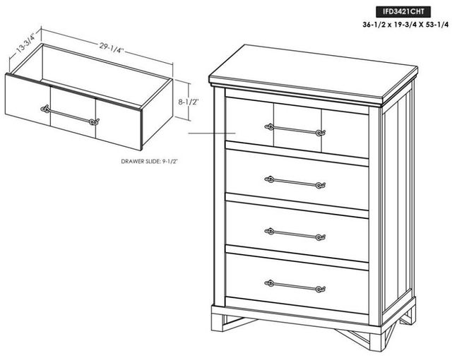 International Furniture Direct Walnut Reddish Brown Chest-2