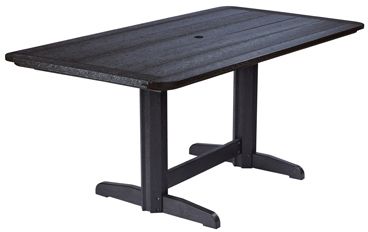 C R Plastics 72" Black Rectangular Dining Table-0