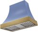 AGA Cascade 36" Carnaby Blue Wall Mounted Range Hood  with Antique Brass  Trim-0