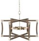 Currey & Company Bastian Chateau Gray/Contemporary Silver Leaf Lantern Chandelier-1