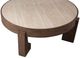 Bassett Mirror Canyon Travertine Cocktail Table with Espresso Base-4