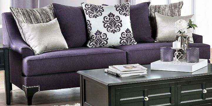Furniture of America® Sisseton Purple Sofa | Midwest