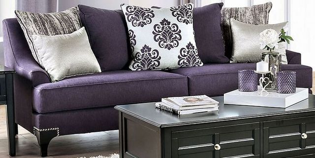 Furniture of America® Sisseton Purple Sofa-0