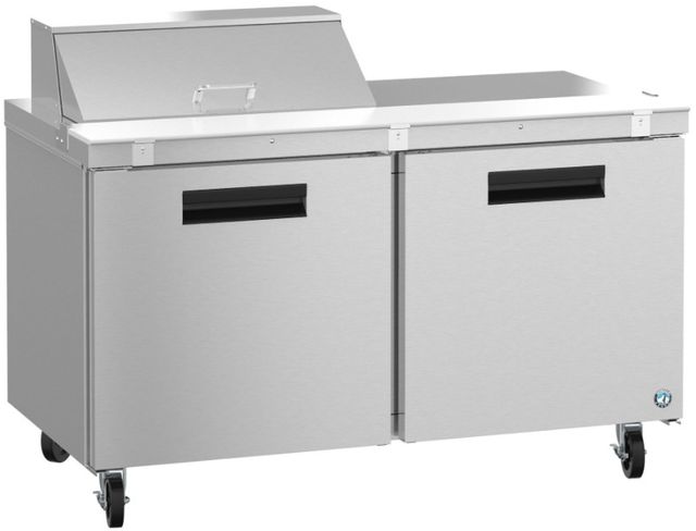 Hoshizaki 60" 17.55 Cu. Ft. Stainless Steel Two Section Sandwich Prep Table Refrigerator with Enamel Coated Evaporator Coil-1