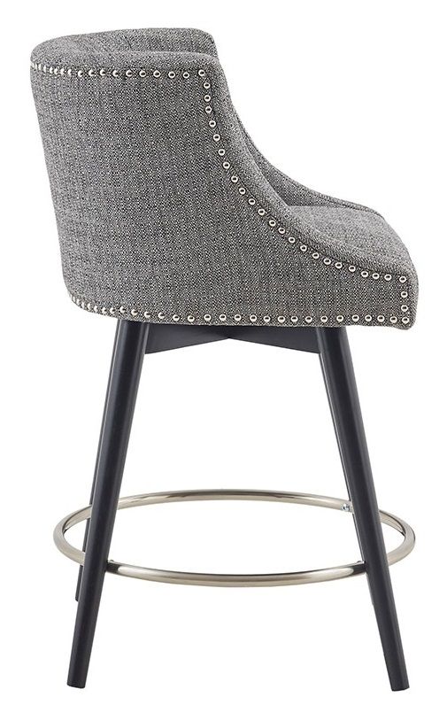 Olliix by Madison Park Mateo Grey Swivel Counter Stool-2