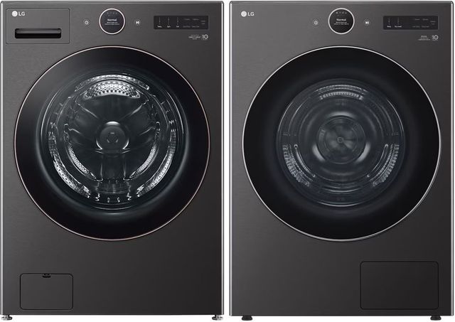 LG Black Steel Front Load Washer & Electric Dryer Laundry Pair-0