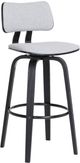 Armen Living Pico Black/Light Gray Swivel Counter Stool-0