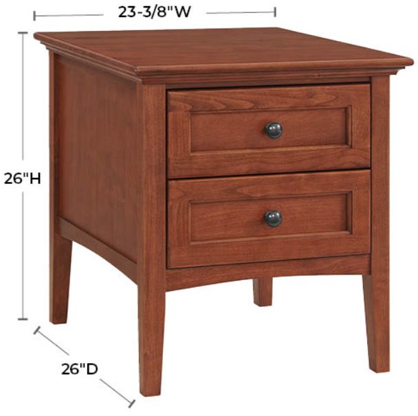 Whittier Wood® Furniture McKenzie Glazed Antique Cherry Rectangular End Table-2
