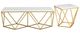 Elements International Riko 2-Piece White Occasional Table with Gold Frame Set-0