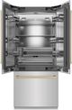 ZLINE Autograph Edition 36" 19.6 Cu. Ft. Stainless Steel Built-In French Door Refrigerator with Champagne Bronze Accents-2