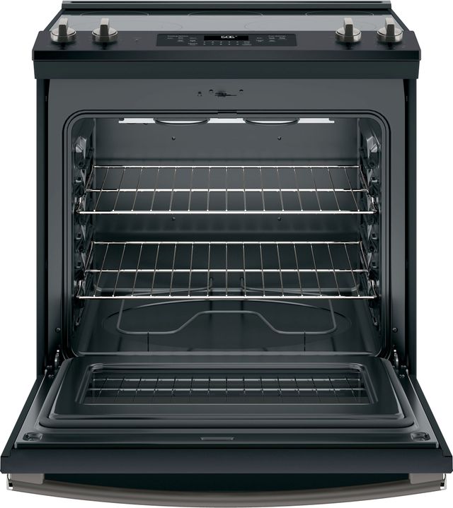 GE® 30" Slide In Electric Range-Black Slate-1
