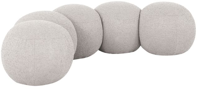 Meridian Furniture Apollo Cream 75" Boucle Fabric Upholstered Bench-0